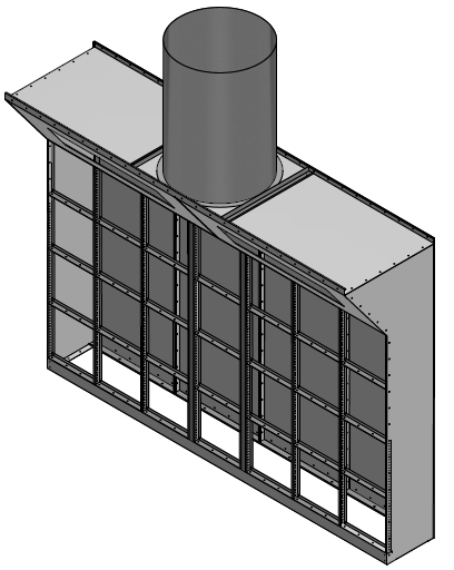A drawing of the top of a building.